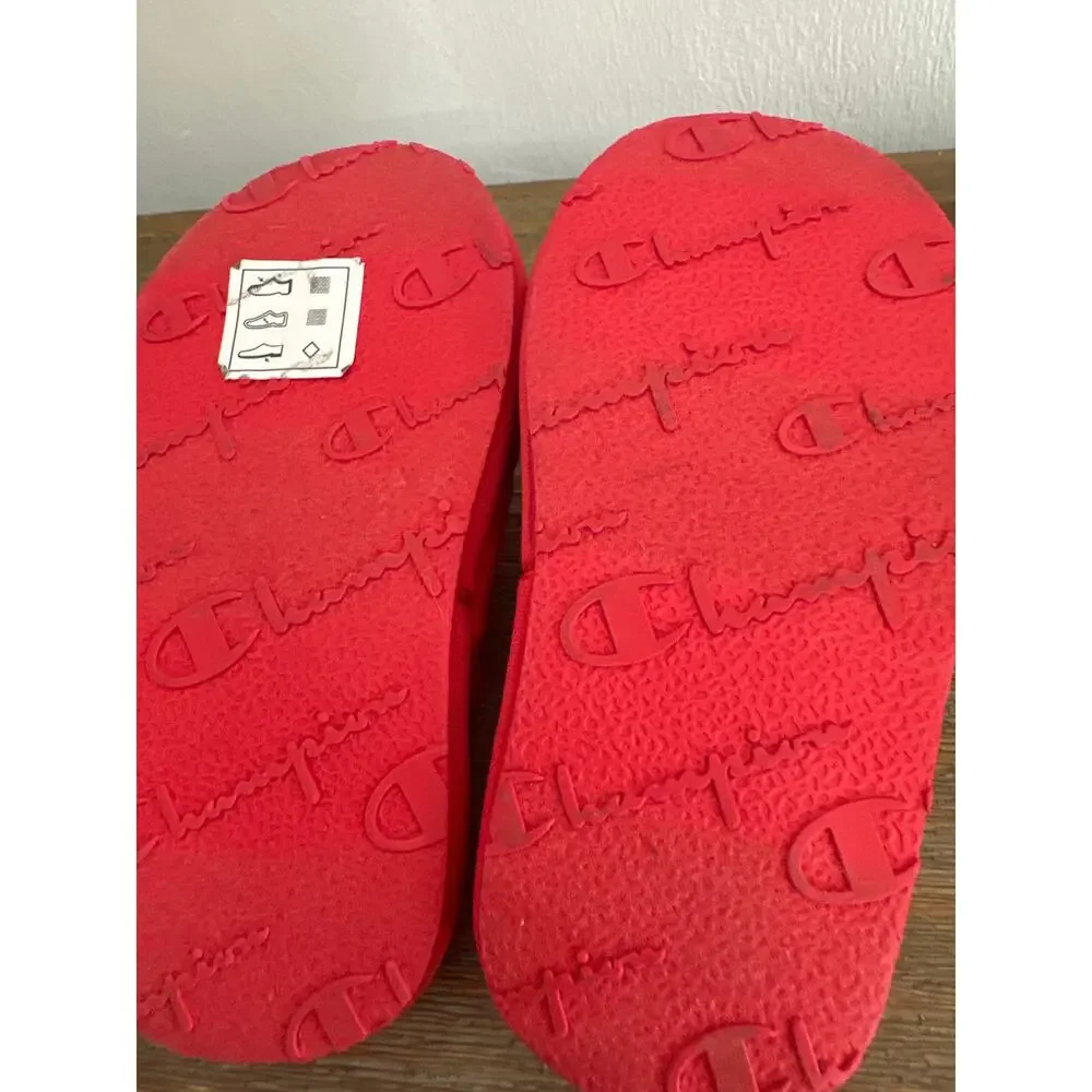 Preschool champion plush slides red NWT Sz 6T (Scarlet/White/Gold) - Picture 6 of 7